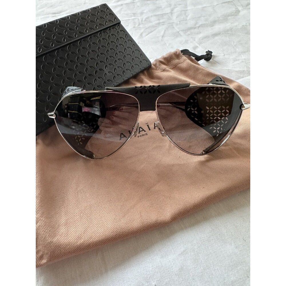 ALAIA Spoiler Pilot Sunglasses Silver - Picture 7 of 10